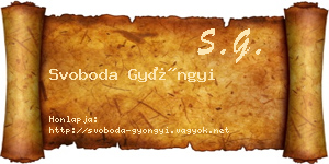 Svoboda Gyöngyi névjegykártya
